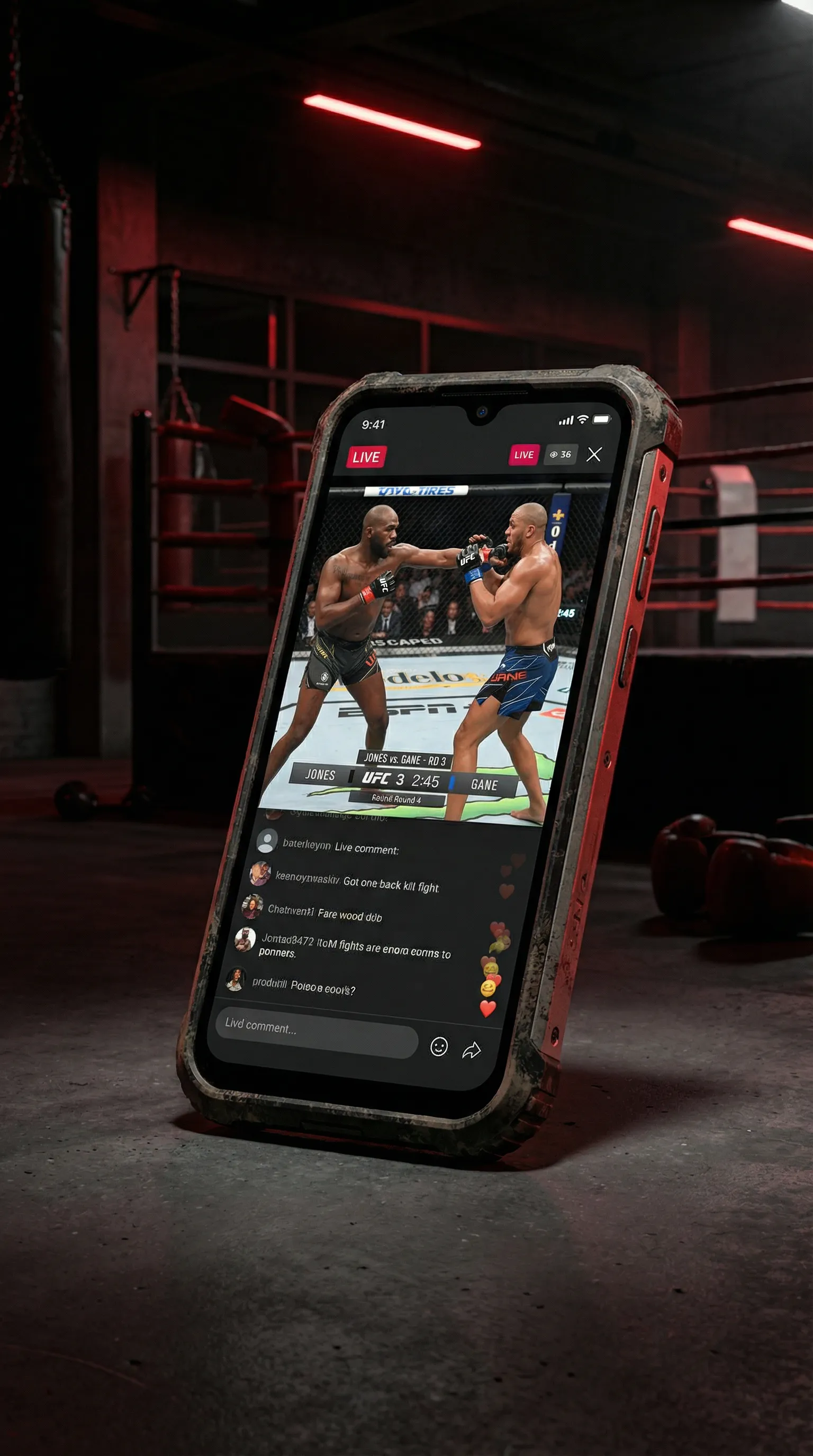 邓乔馨 移动端APP格斗直播界面